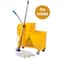 Mind Reader Bucket with Wringer and Mop Set, 22 Qt (5.5 Gallon), Floor Cleaning, Wheels, 16.25"L x 10.75"W x 24.5"H, Yellow